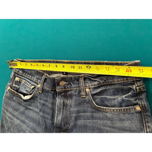 Lucky Brand Men's 33 Dark Wash Denim Distressed Straight Fit Jeans - Picture 4 of 8